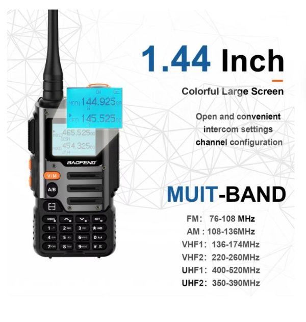 Baofeng UV-K68 Three Bands Walkie Talkie Air Band Radio TYPE-C K68 Charge UHF VHF DTMF FM NOAA Wireless Frequency Two Way Radio - Image 3