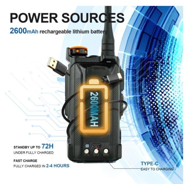 Baofeng UV-K68 Three Bands Walkie Talkie Air Band Radio TYPE-C K68 Charge UHF VHF DTMF FM NOAA Wireless Frequency Two Way Radio - Image 4