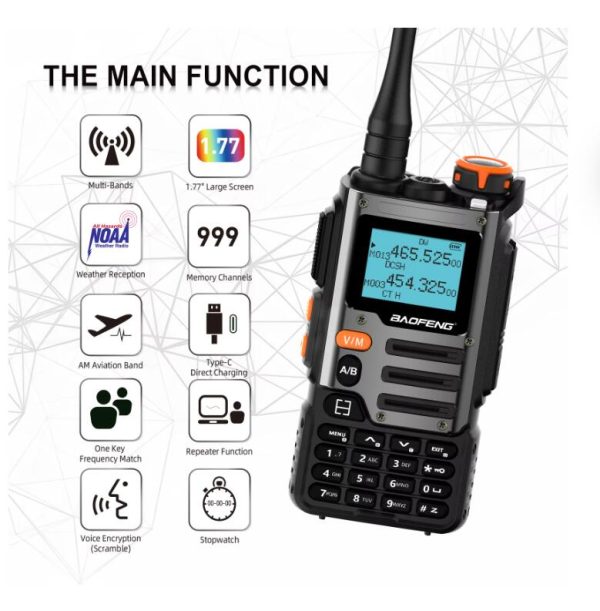 Baofeng UV-K68 Three Bands Walkie Talkie Air Band Radio TYPE-C K68 Charge UHF VHF DTMF FM NOAA Wireless Frequency Two Way Radio - Image 6