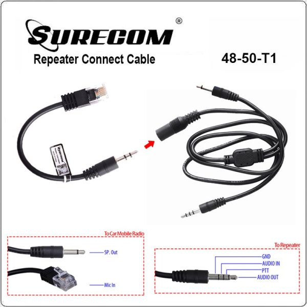 48-50W1 Repeater Controller Cable for WOUXUN KG920 KG950 Mobile Radio Line Work with Surecom Box Accessory