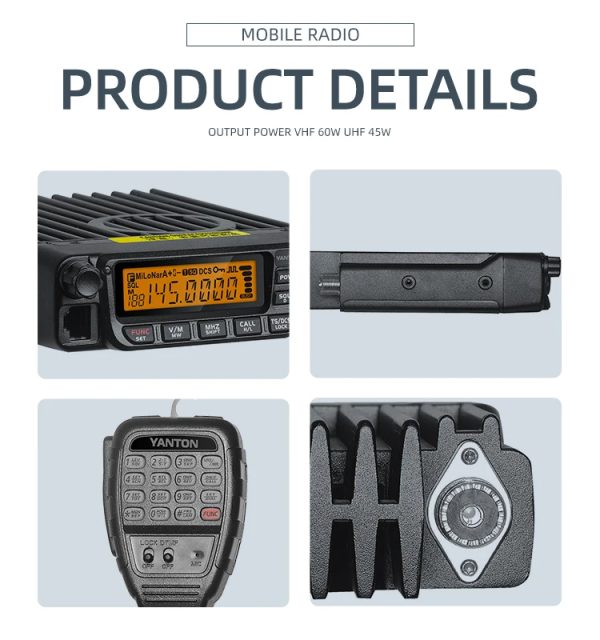 YANTON TM-8600 60W 400-480/136-174MHz Mobile Radio Scrambler Encryption Function Car Radio - Image 2