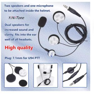 Helmet earphone For Kenwood BAOFENG UV5R Ham Two Way Radio with Boom Mic Civilian Wired 7.1mm Plug NATO Motorcycle Headset