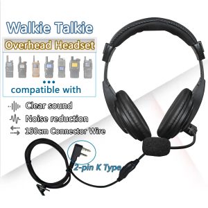 Walkie Talkie Headphone OverHead Headset K Type Plug Earphone For Baofeng UV5R UV-26 DM-1701A Quansheng UV-K6 UVK5 Kenwood Radio