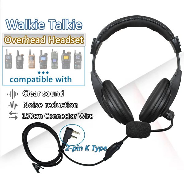 Walkie Talkie Headphone OverHead Headset K Type Plug Earphone For Baofeng UV5R UV-26 DM-1701A Quansheng UV-K6 UVK5 Kenwood Radio
