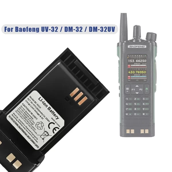 Walkie Talkie Battery Replacements Batteries For Baofeng DMR DM-32 / DM-32UV / UV-32 Two way Radios - Image 2