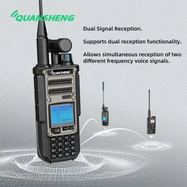 Quansheng TK11(8) Walkie Talkie 10W 3000mAh VHF UHF Dual Receive AM FM CW SSB NOAA Spectrum Analyzer Magic Voice Two Way Radio - Image 3