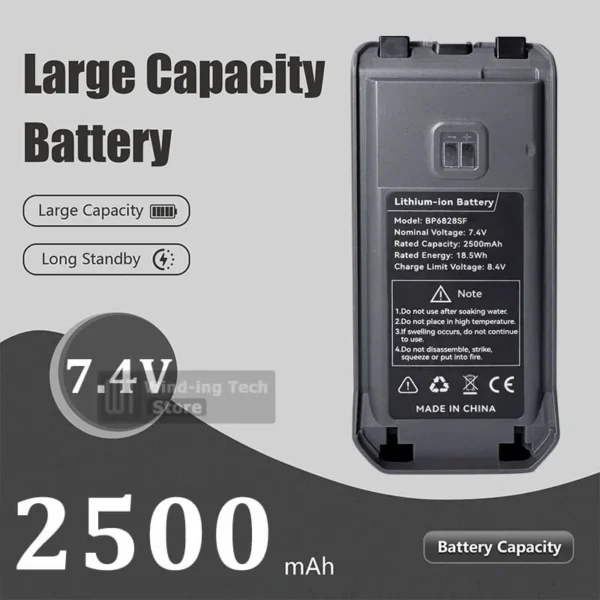 Quansheng TK11(5) Walkie Talkie Replacement Battery Back Clip Set 2500mAh Type-C Charging - Image 2